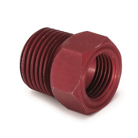 AutoMeter 2273 FITTING, ADAPTER, 1/2" NPT MALE, ALUMINUM, RED, FOR MECH. TEMP. GAUGE