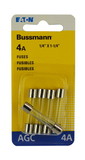 Bussmann BP/AGC-4-RP Fuse; Glass Tube; Agc; 4 Amp; 1/4 Inch X 1-1/4 Inch; Pack Of 5; With English/ Spanish/ French Language Blister Packaging