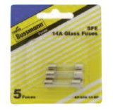 Bussmann BP/SFE-30-RP Fuse; Glass Tube; Sfe; 30 Amp; Pack Of 5; With English/ Spanish/ French Language Blister Packaging