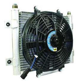BD Diesel 1300611 BD Xtrude Transmission Cooler with Fan -10 JIC Male Connection