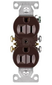 Cooper Wire 270B Duplex Receptacle Brown