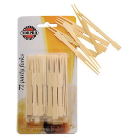 Norpro 190 3.5' Bamboo Party Forks 72 Pcs