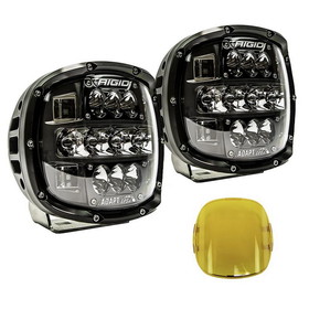 RIGID Adapt XP Extreme Powersports LED Light With 3 Lighting Zones And GPS Module, Kit Includes Amber Covers and Mounting Brackets,Pair