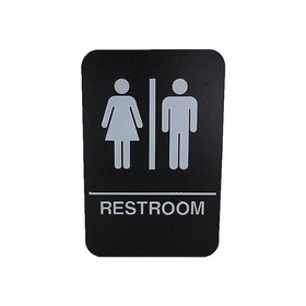 Cal-Royal RS68-BL Men & Women Restroom Sign, 6" x 9"