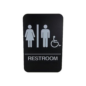 Cal-Royal RSH68-BL Men & Women ADA Restroom Sign, 6" x 9"