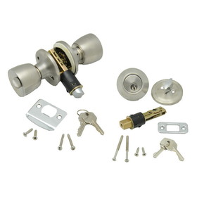 AP Products 013-234-SS Combo Lock Set with Know Lock and Dead Bolt - Stainless Steel