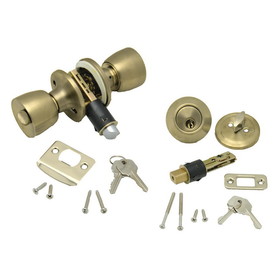 AP Products 013-234 Combo Lock Set with Knob Lock and Dead Bolt - Polished Brass