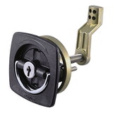 Perko 0931DP1BLK Flush-Mount Locking Latch with Offset Cam Bar and Flexible Polymer Strike for 1-1/8