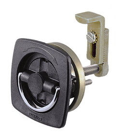 Perko 0932DP2BLK Flush-Mount Non-Locking Latch with Offset Adjustable Cam Bar for 1-1/8" to 2" Diameter - Black