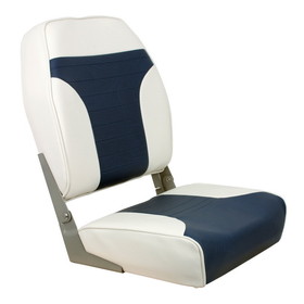 Springfield 1040667 High Back Folding Chair - White/Blue