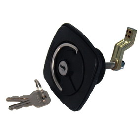 Perko 1081DP1BLK Flush-Mount Locking Latch for 3/8" to 7/8" Thick Smooth/Carpeted Surface, Fits 2-3/8" Hole - 3/8" to 3" Cam Bar, Black
