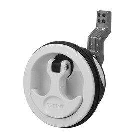 Perko 1092DP3WHT Surface-Mount Non-Locking Latch for 1/8" to 3/4" Thick Smooth/Carpeted Surface, Fits 2-1/2" Hole - 1-1/4" to 1-7/8" Cam Bar, White
