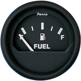 Faria 12801 Euro Fuel Level Gauge (E-1/2-F) - 2", Black