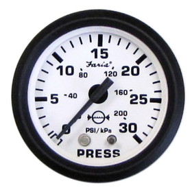 Faria 12903 Euro Water Pressure Gauge Kit (30 PSI) - 2", White