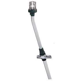Perko 1311DP2CHR Telescoping White All-Round Pole Light and Base Combination - 20-1/8" Height, 16&#176; Rake
