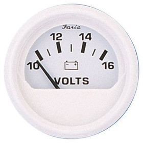 Faria 13120 Dress Voltmeter (10-16 VDC) - 2", White