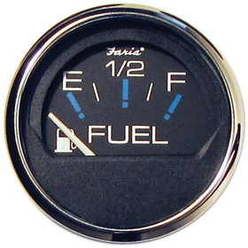Faria 13701 Chesapeake Stainless Steel Fuel Level Gauge (E-1/2-F) - 2", Black