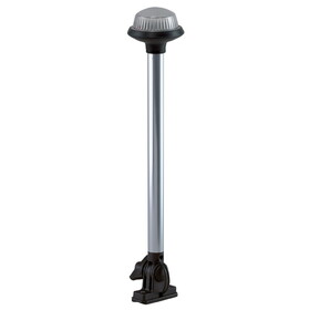 Perko 1637DP0CHR Vertical-Mount Fold Down White All-Round Pole Light - 14-1/8" Height, Black Polymer Base and Top