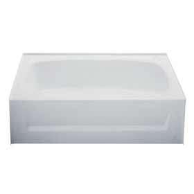 Kinro W2754A LH-SPK ABS Bath Tub with Apron - 27 in. x 54 in., Left Hand, White