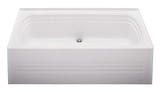 Better Bath W2754CD-SPK ABS Bath Tub With Apron and Center Drain - White, 27