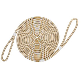 Extreme Max 3006.2399 BoatTector Premium Double Looped Nylon Dock Line for Mooring Buoys - 3/4" x 35', White & Gold