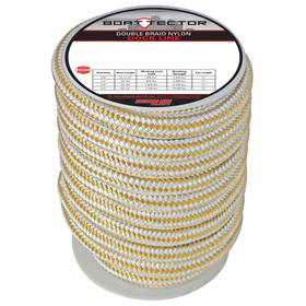 Extreme Max 3006.2324 BoatTector Double Braid Nylon Dock Line - 3/4" x 40', White & Gold