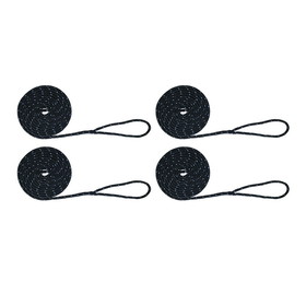 Extreme Max 3006.3033 BoatTector Double Braid Nylon Dock Line Value 4-Pack - 3/8" x 15', Black with Reflective Tracer