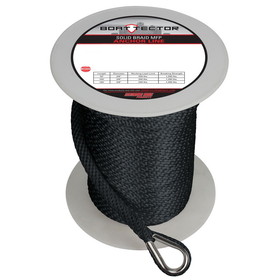 Extreme Max 3006.2291 BoatTector Solid Braid MFP Anchor Line with Thimble - 3/8" x 150', Black