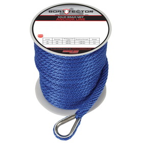 Extreme Max 3006.2705 BoatTector Solid Braid MFP Anchor Line with Thimble - 3/8" x 150', Blue