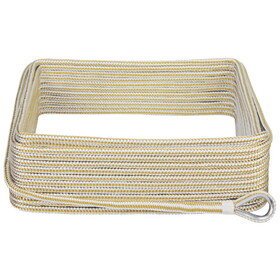 Extreme Max 3006.2042 BoatTector Premium Double Braid Nylon Anchor Line with Thimble - 3/8" x 100', White & Gold