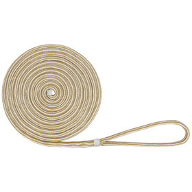 Extreme Max 3006.2132 BoatTector Double Braid Nylon Dock Line - 5/8" x 25', White & Gold