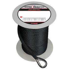Extreme Max 3006.3472 BoatTector Solid Braid MFP Anchor Line with Thimble - 1/2" x 150', Black