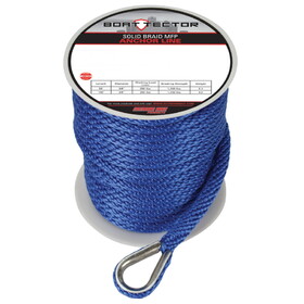 Extreme Max 3006.3482 BoatTector Solid Braid MFP Anchor Line with Thimble - 1/2" x 150', Royal Blue