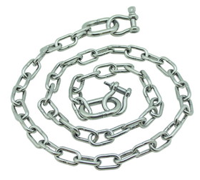 Extreme Max 3006.6578 BoatTector Stainless Steel Anchor Lead Chain - 1/4" x 4' with 5/16" Shackles