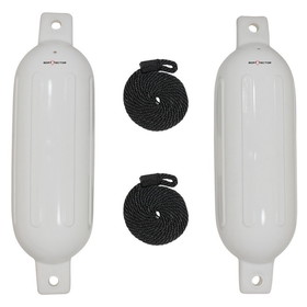 Extreme Max 3006.7201 BoatTector Inflatable Fender Value 2-Pack - 6.5" x 22", White