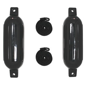 Extreme Max 3006.7204 BoatTector Inflatable Fender Value 2-Pack - 6.5" x 22", Black