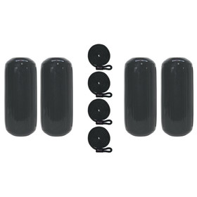 Extreme Max 3006.7300.4 BoatTector HTM Inflatable Fender Value 4-Pack - 6.5" x 15", Black