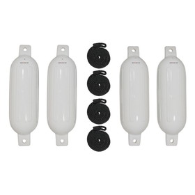Extreme Max 3006.7381 BoatTector Inflatable Fender Value 4-Pack - 6.5" x 22", White