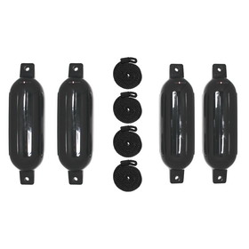 Extreme Max 3006.7384 BoatTector Inflatable Fender Value 4-Pack - 6.5" x 22", Black