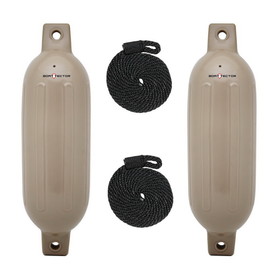 Extreme Max 3006.7449 BoatTector Inflatable Fender Value 2-Pack - 6.5" x 22", Sand