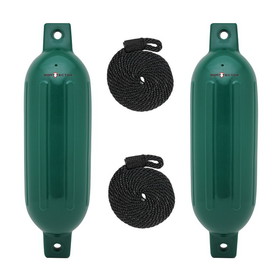 Extreme Max 3006.7456 BoatTector Inflatable Fender Value 2-Pack - 6.5" x 22", Forest Green