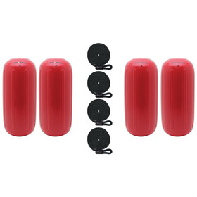 Extreme Max 3006.7462.4 BoatTector HTM Inflatable Fender Value 4-Pack - 6.5" x 15", Bright Red