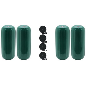 Extreme Max 3006.7471.4 BoatTector HTM Inflatable Fender Value 4-Pack - 6.5" x 15", Forest Green