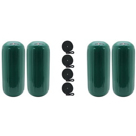 Extreme Max 3006.7486.4 BoatTector HTM Inflatable Fender Value 4-Pack - 8.5" x 20", Forest Green