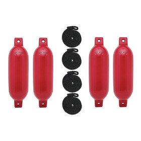 Extreme Max 3006.7527 BoatTector Inflatable Fender Value 4-Pack - 4.5" x 16", Red
