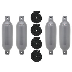 Extreme Max 3006.7539 BoatTector Inflatable Fender Value 4-Pack - 4.5" x 16", Gray