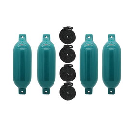 Extreme Max 3006.7623 BoatTector Inflatable Fender Value 4-Pack - 4.5" x 16", Teal