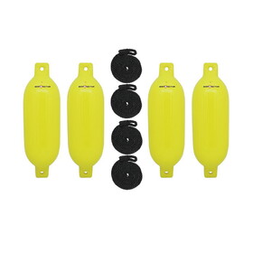 Extreme Max 3006.7629 BoatTector Inflatable Fender Value 4-Pack - 4.5" x 16", Neon Yellow