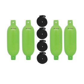 Extreme Max 3006.7632 BoatTector Inflatable Fender Value 4-Pack - 4.5" x 16", Neon Green