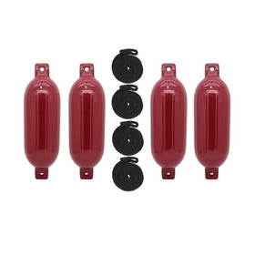Extreme Max 3006.7635 BoatTector Inflatable Fender Value 4-Pack - 4.5" x 16", Cranberry
